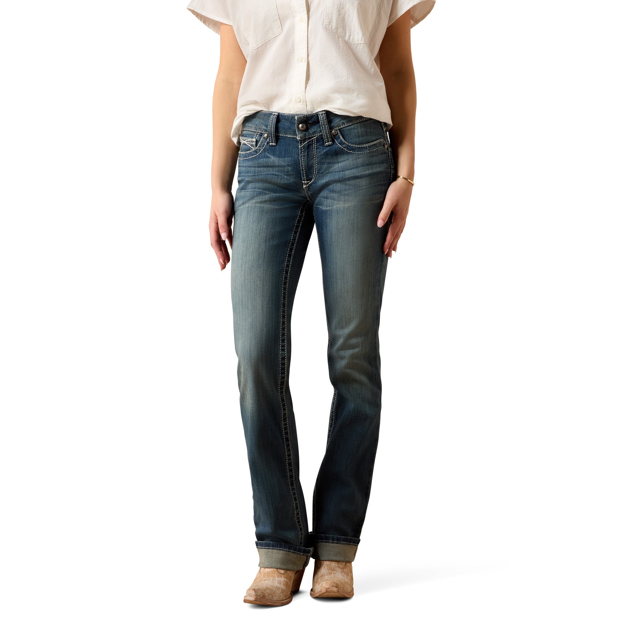 WMS R.E.A.L. Mid Rise Stretch Icon Stackable Straight Leg Jean